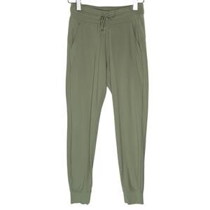 Lululemon Ready to Rulu High Rise Jogger 4 Green Twill Gym Lounge Running *flaw